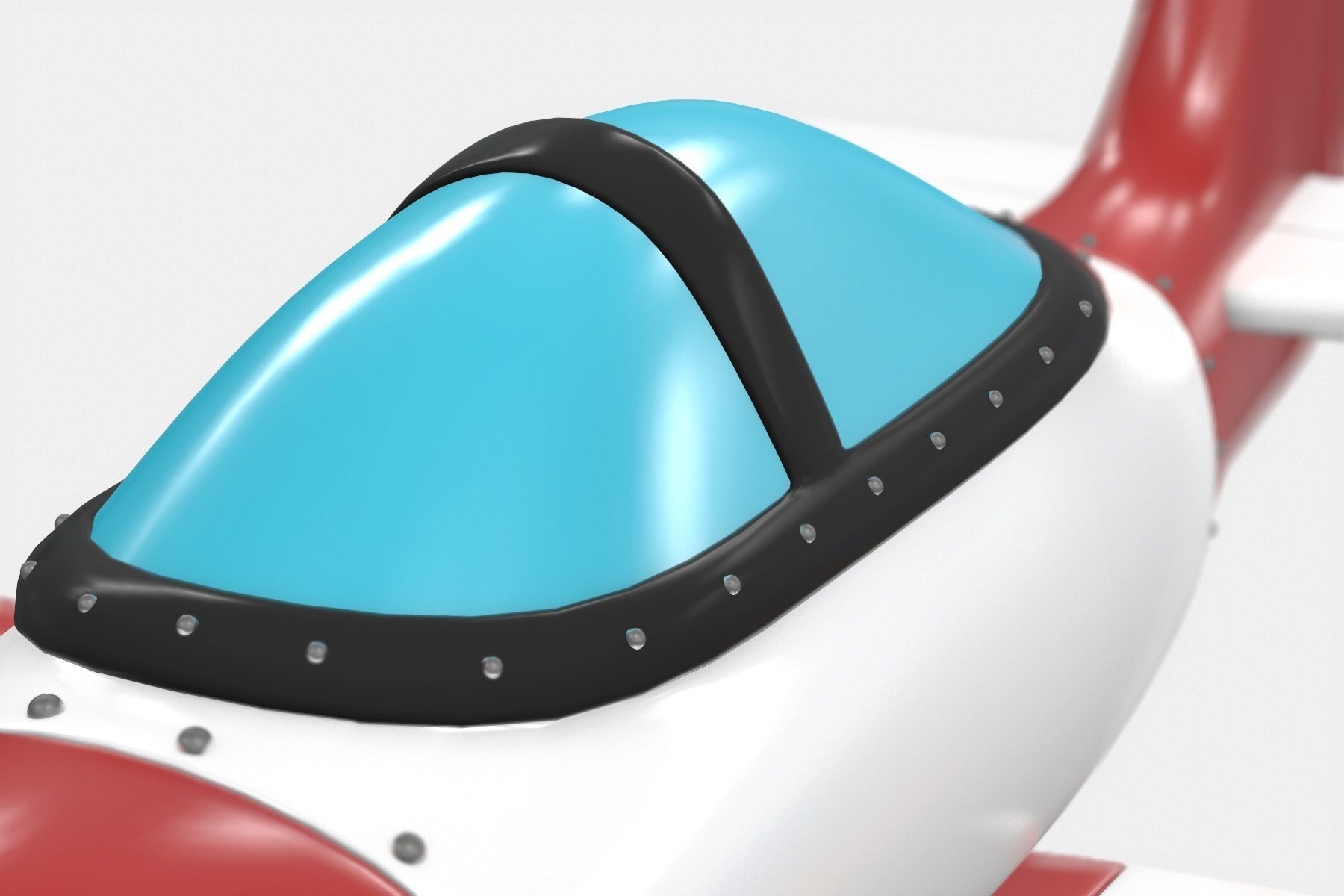 Cartoon Airplane Low-poly 3D model_4