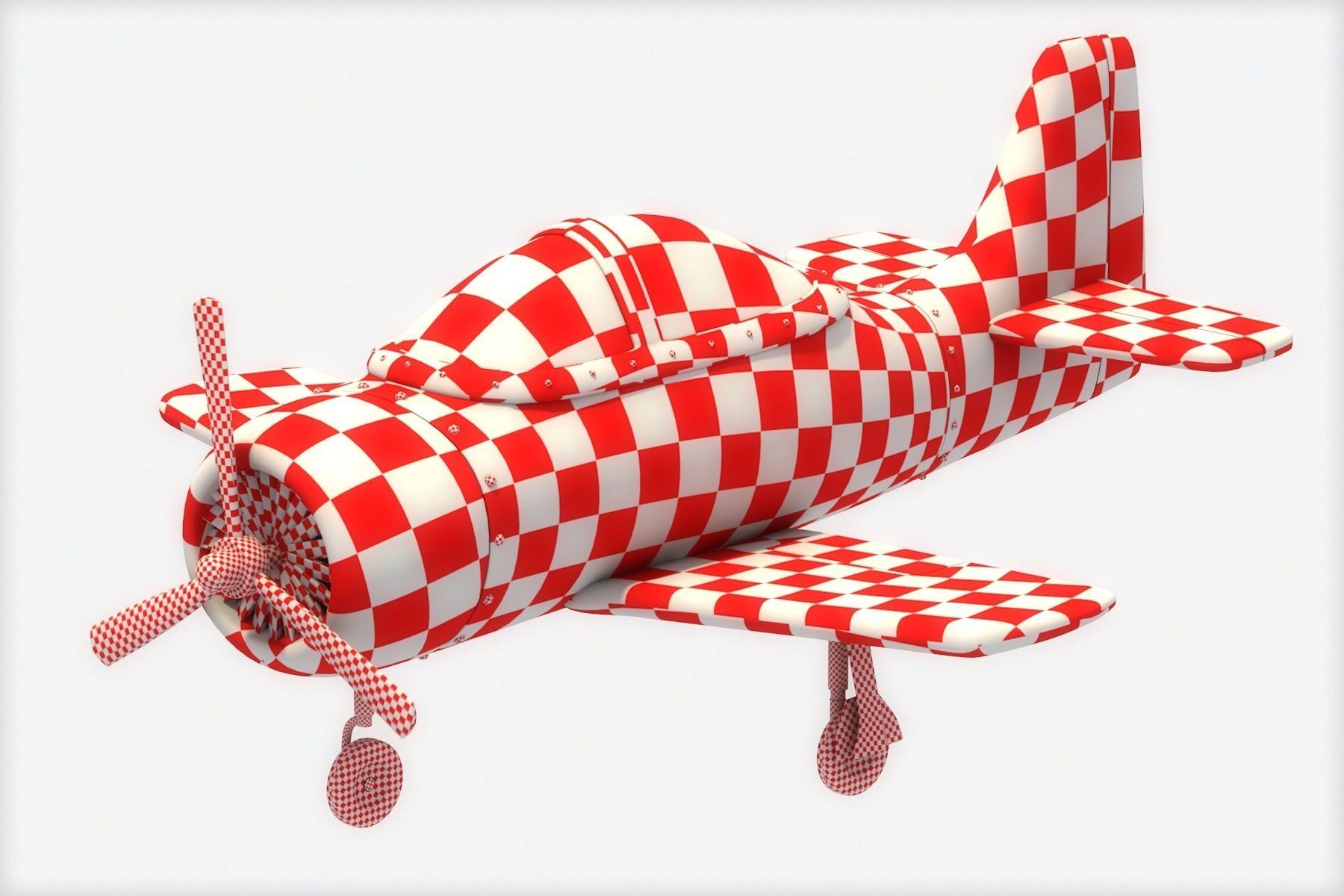 Cartoon Airplane Low-poly 3D model_10