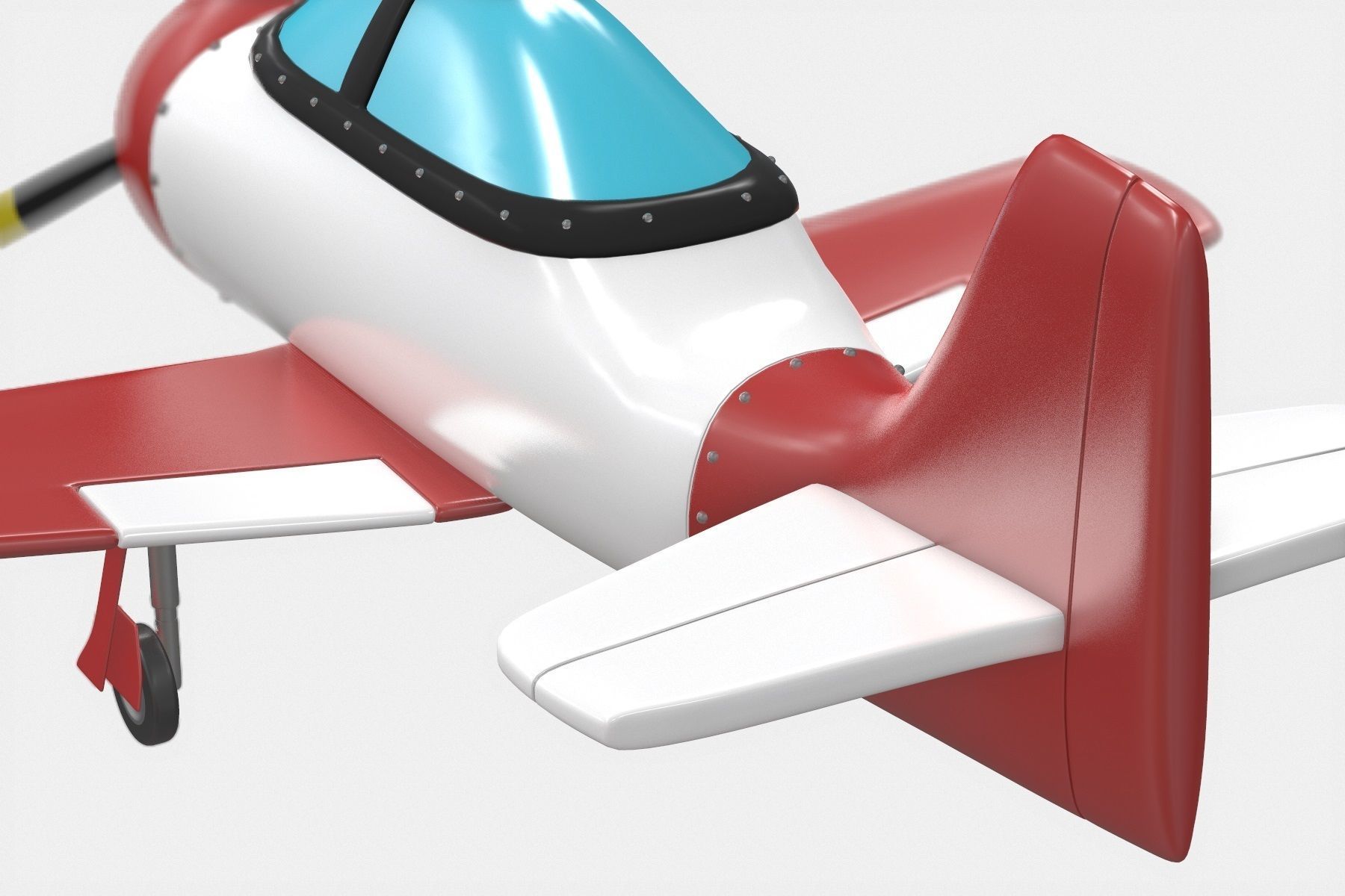 Cartoon Airplane Low-poly 3D model_6