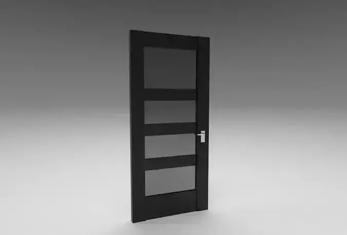 Door with Glass Free low-poly 3D model