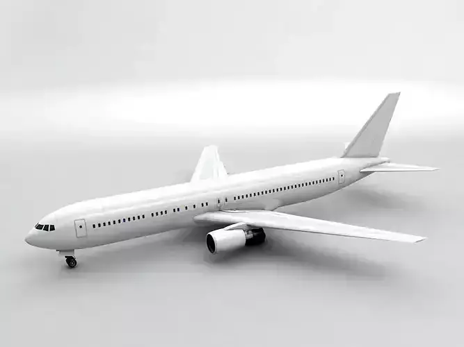 Boeing 767-300 Airliner - Generic White Low-poly 3D model