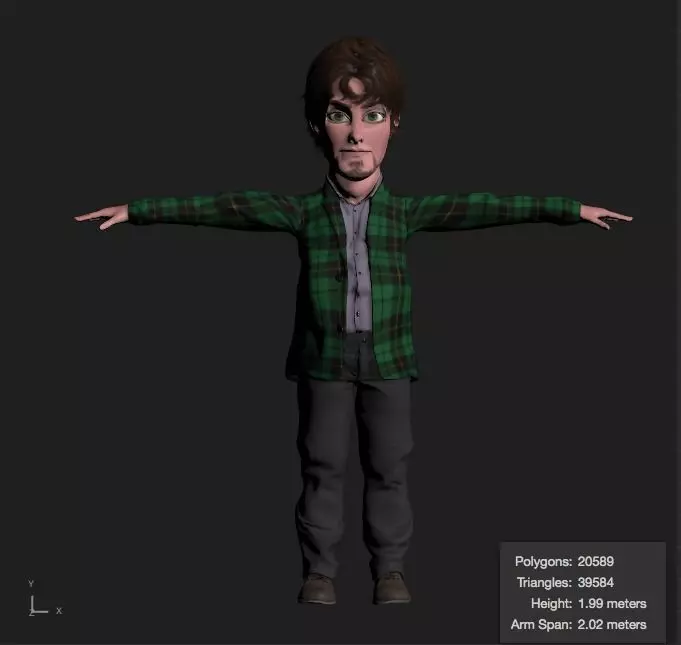 Young Man Character - for games and 3D aniamted movies 3D model