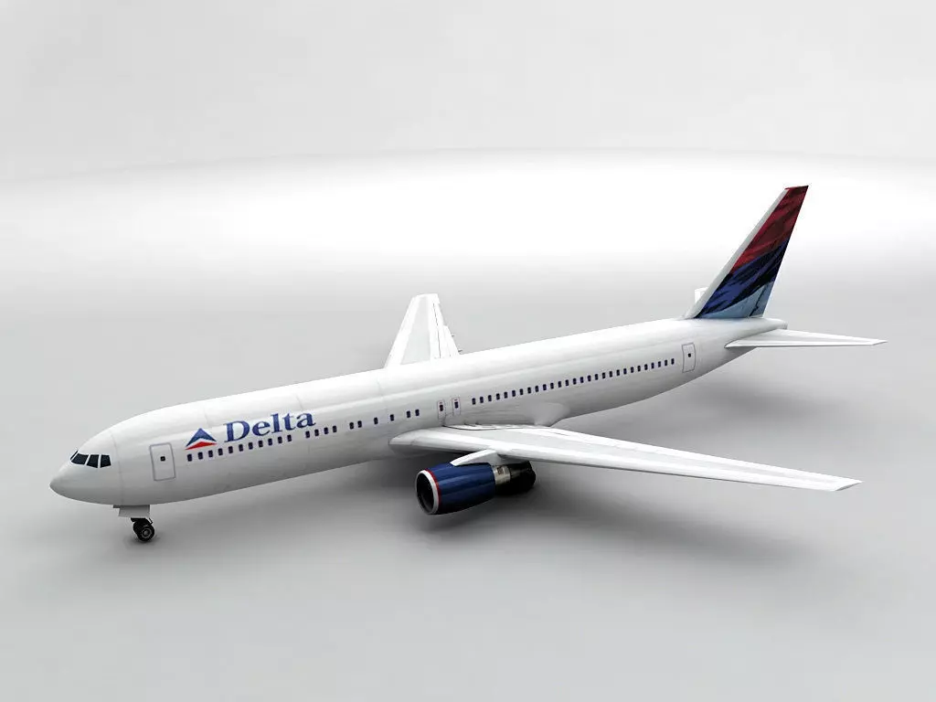Boeing 767-300 Airliner - Delta Airlines Low-poly 3D model