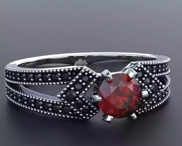 Stylish Engagement Ring with Stones 358