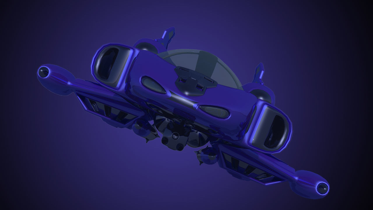 Scifi Fighter Plane 3D model_3