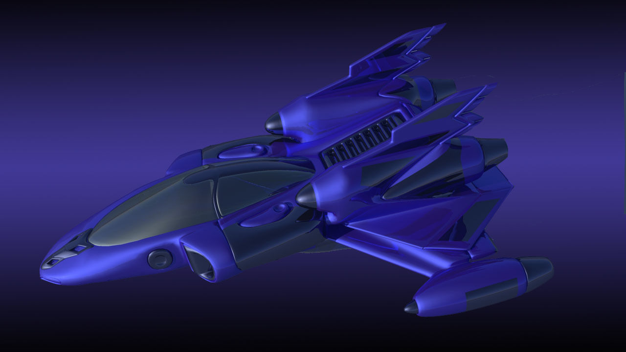 Scifi Fighter Plane 3D model_7