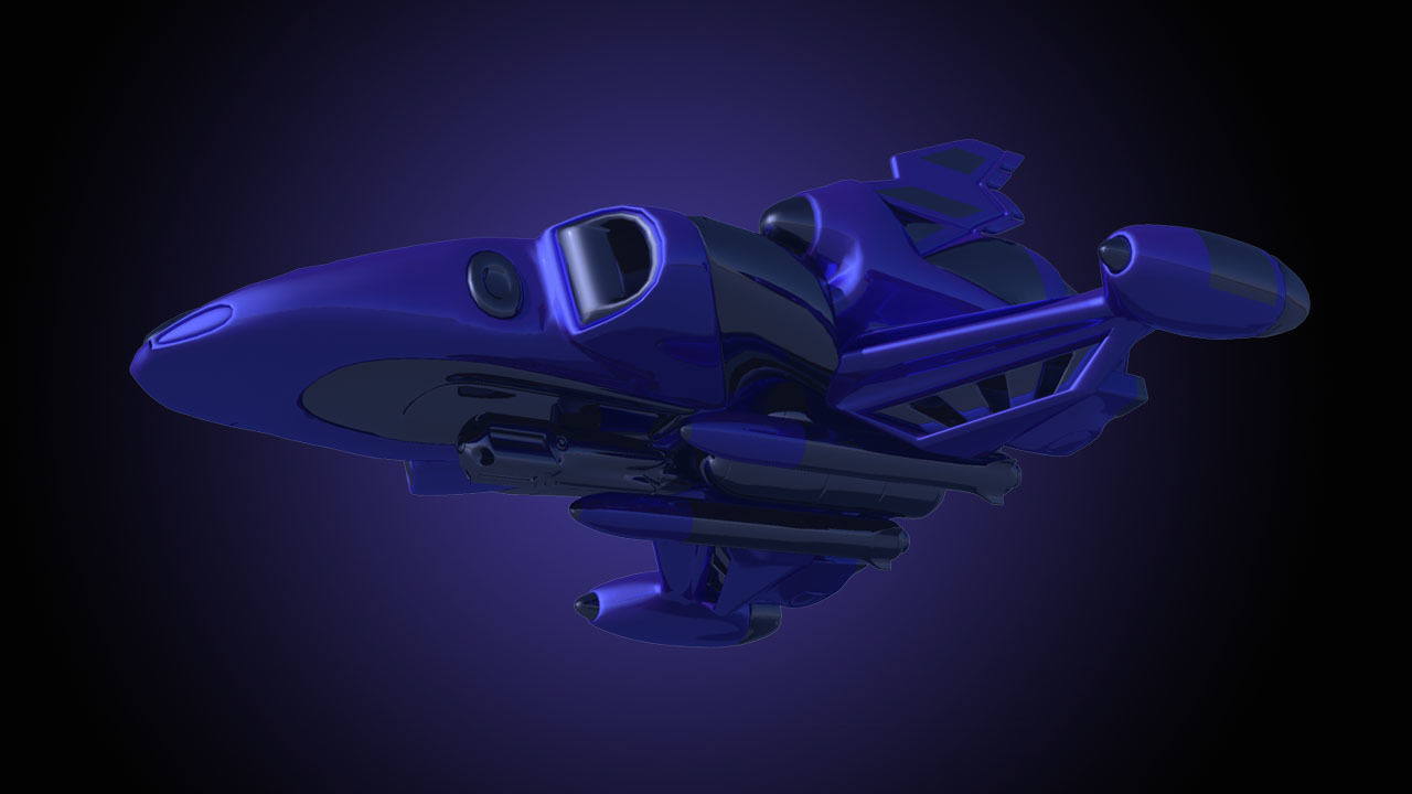 Scifi Fighter Plane 3D model_4