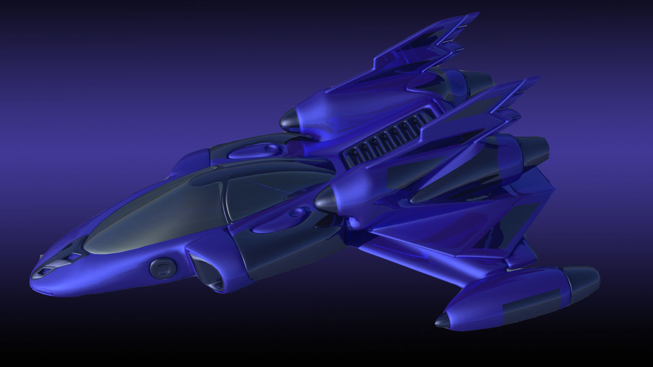 Scifi Fighter Plane 3D model_8