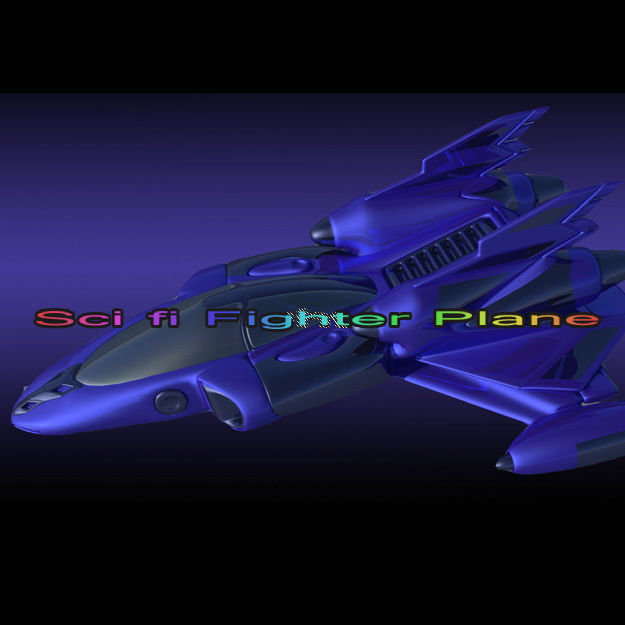 Scifi Fighter Plane 3D model_5