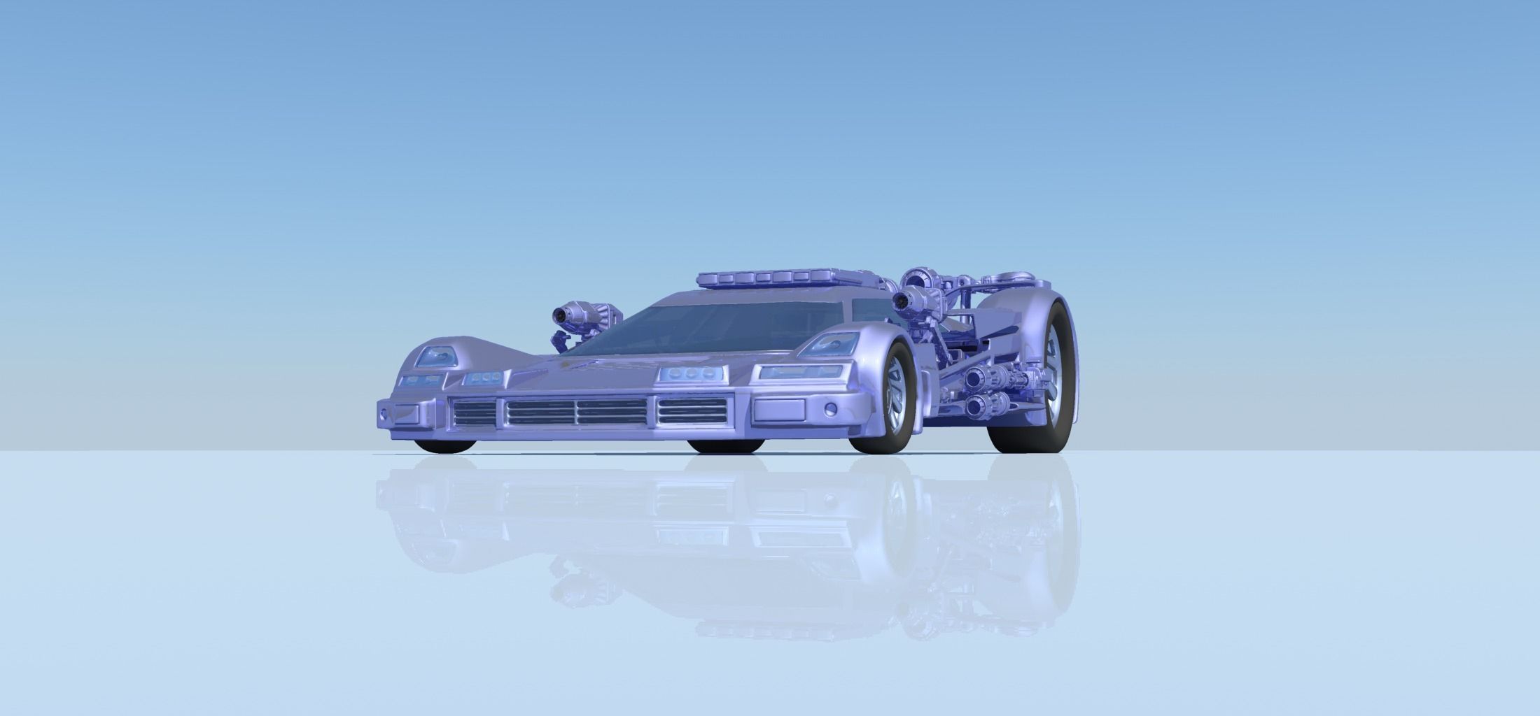 Scifi Fighter Plane 3D model_2