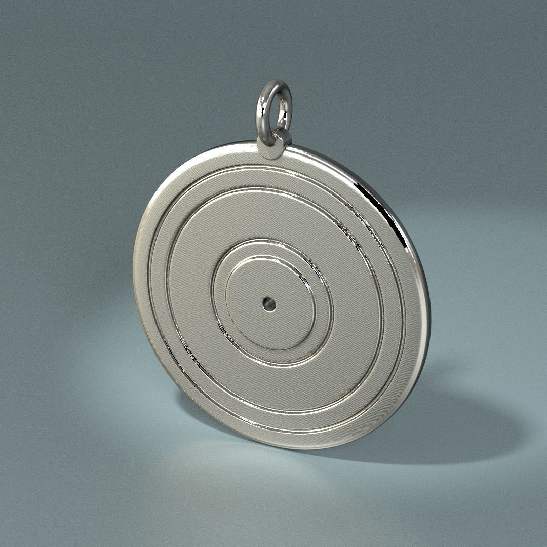 Vynil record pendant 3D print model_4