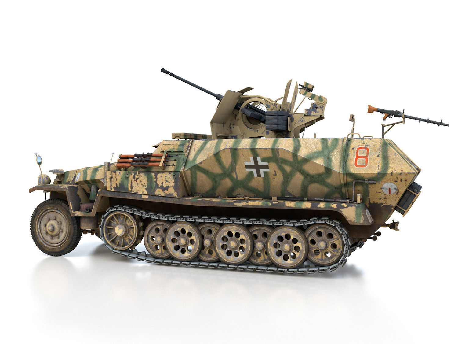 SDKFZ 251 Ausf C - Hanomag AA- vehicle - 8 3D model_3