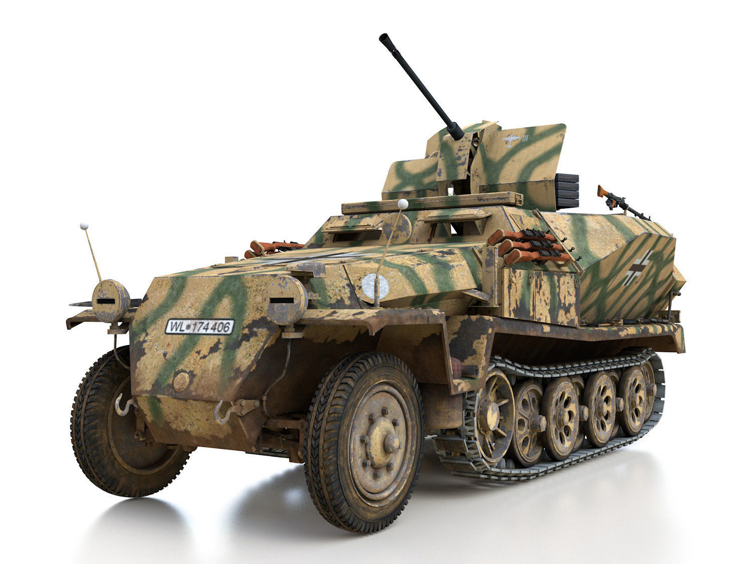 SDKFZ 251 Ausf C - Hanomag AA- vehicle - 8 3D model_1