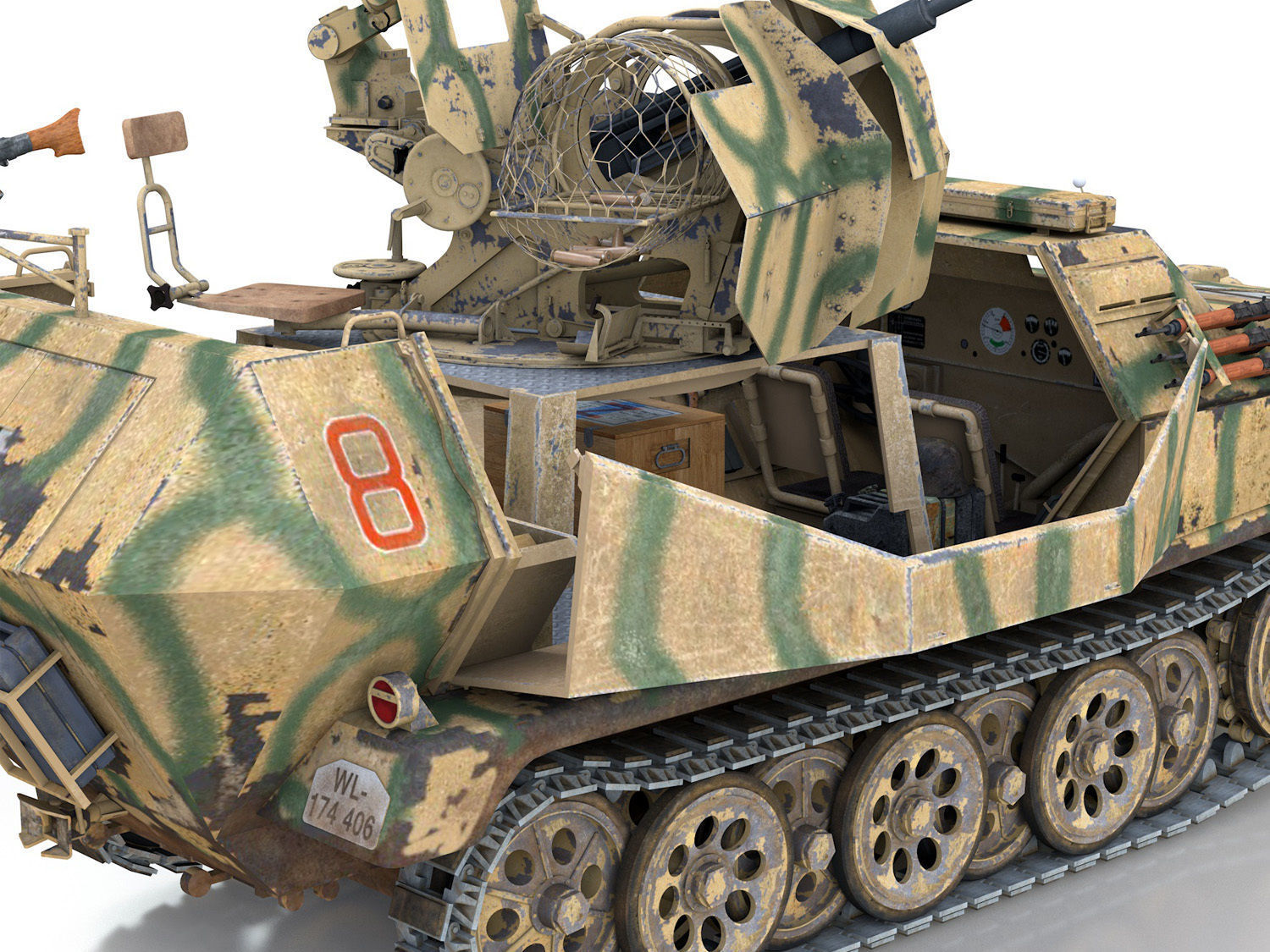 SDKFZ 251 Ausf C - Hanomag AA- vehicle - 8 3D model_11
