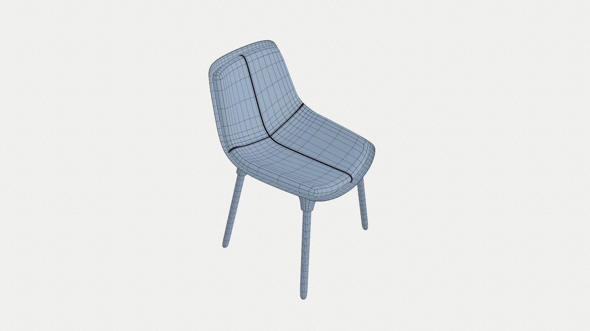 Small Leather Dining Chair Low-poly 3D model_7