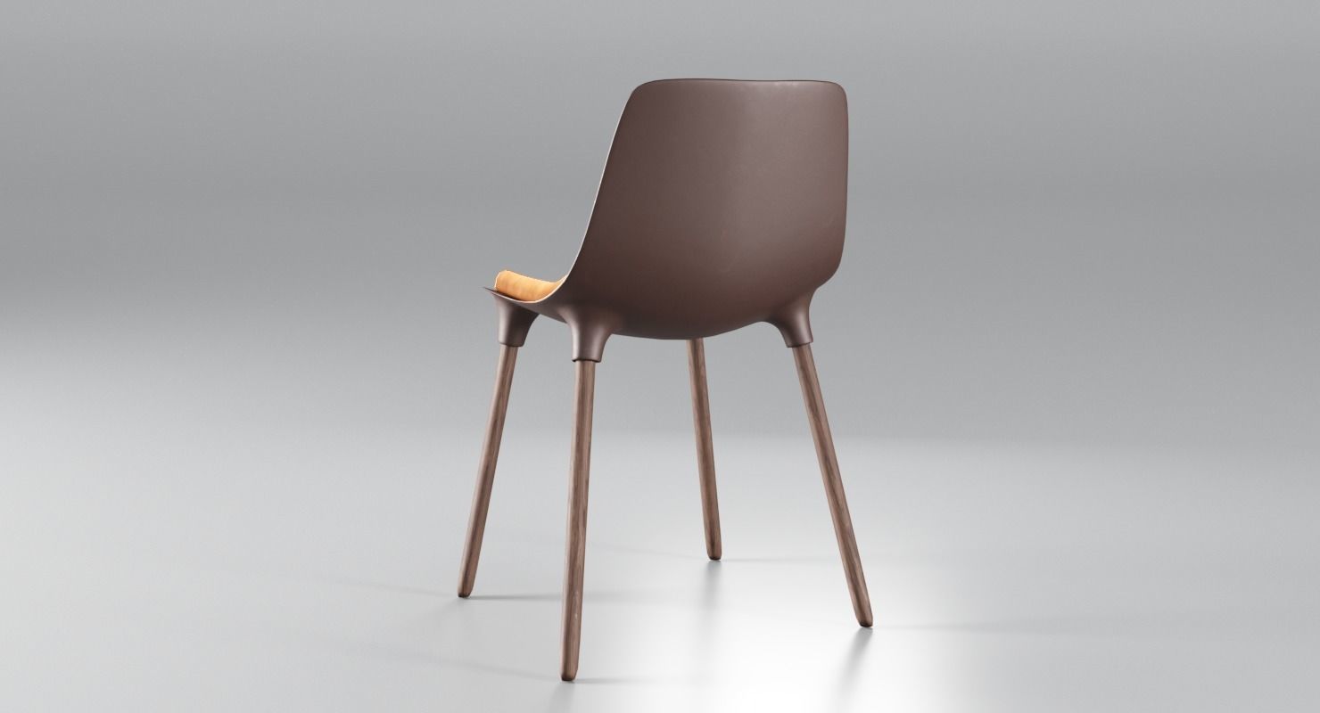 Small Leather Dining Chair Low-poly 3D model_6