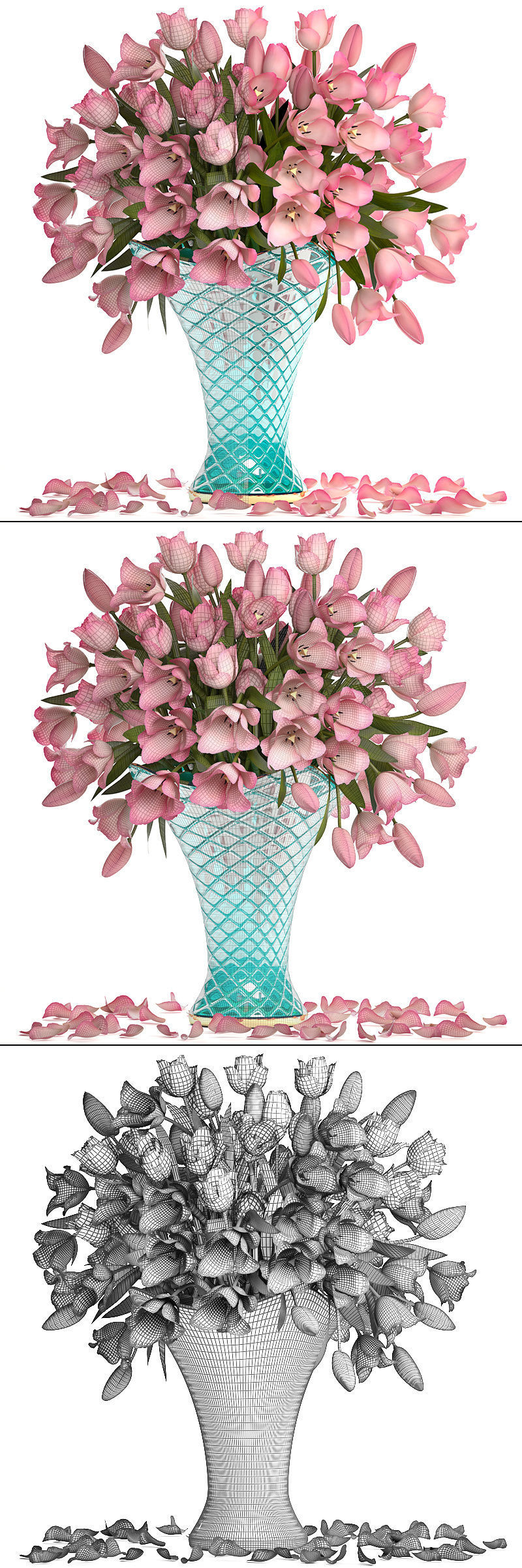 Collection of bouquets of tulips 3D model_11