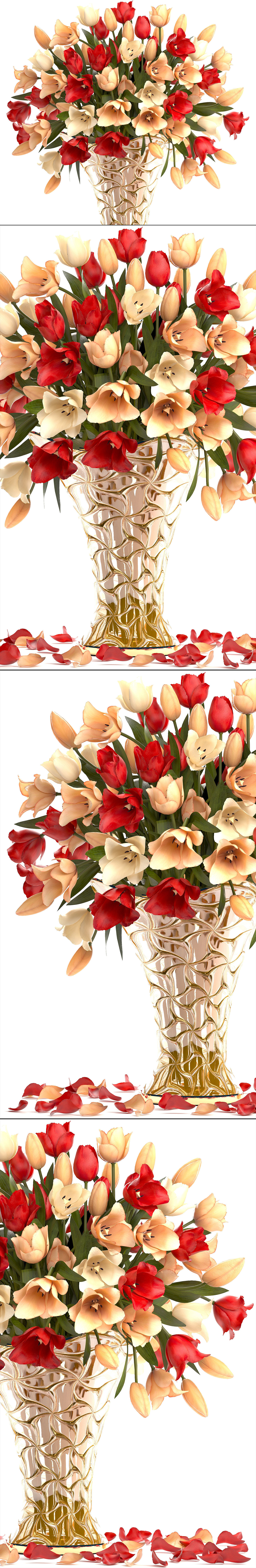 Collection of bouquets of tulips 3D model_37