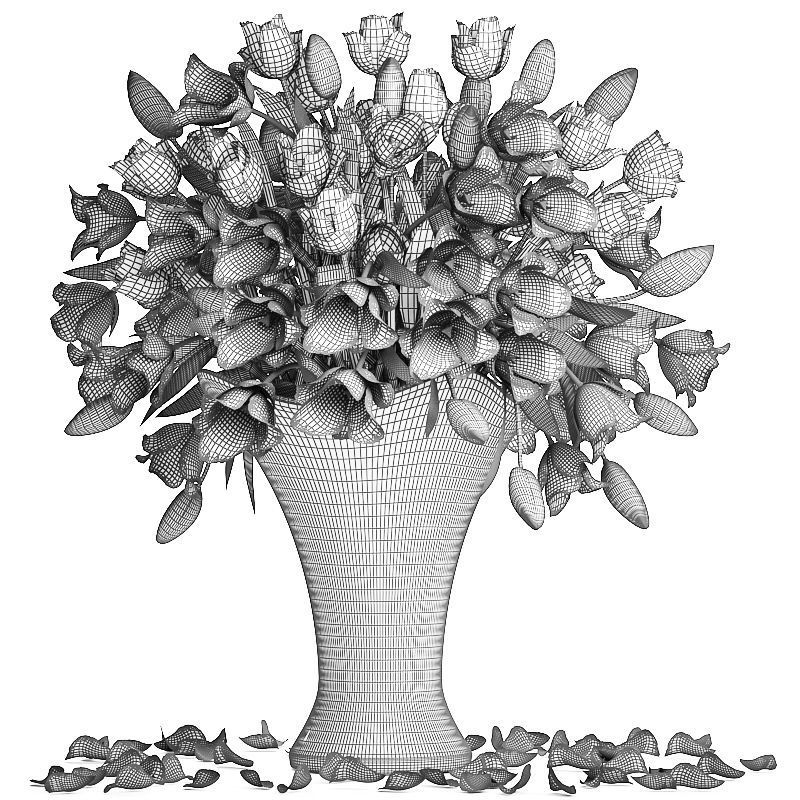 Collection of bouquets of tulips 3D model_9