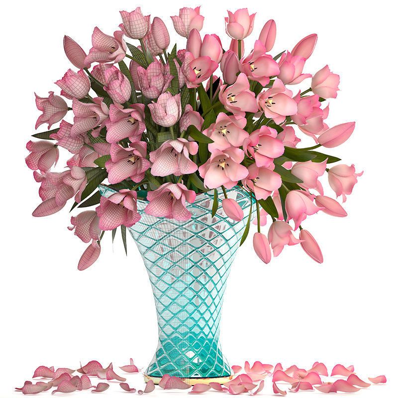 Collection of bouquets of tulips 3D model_7