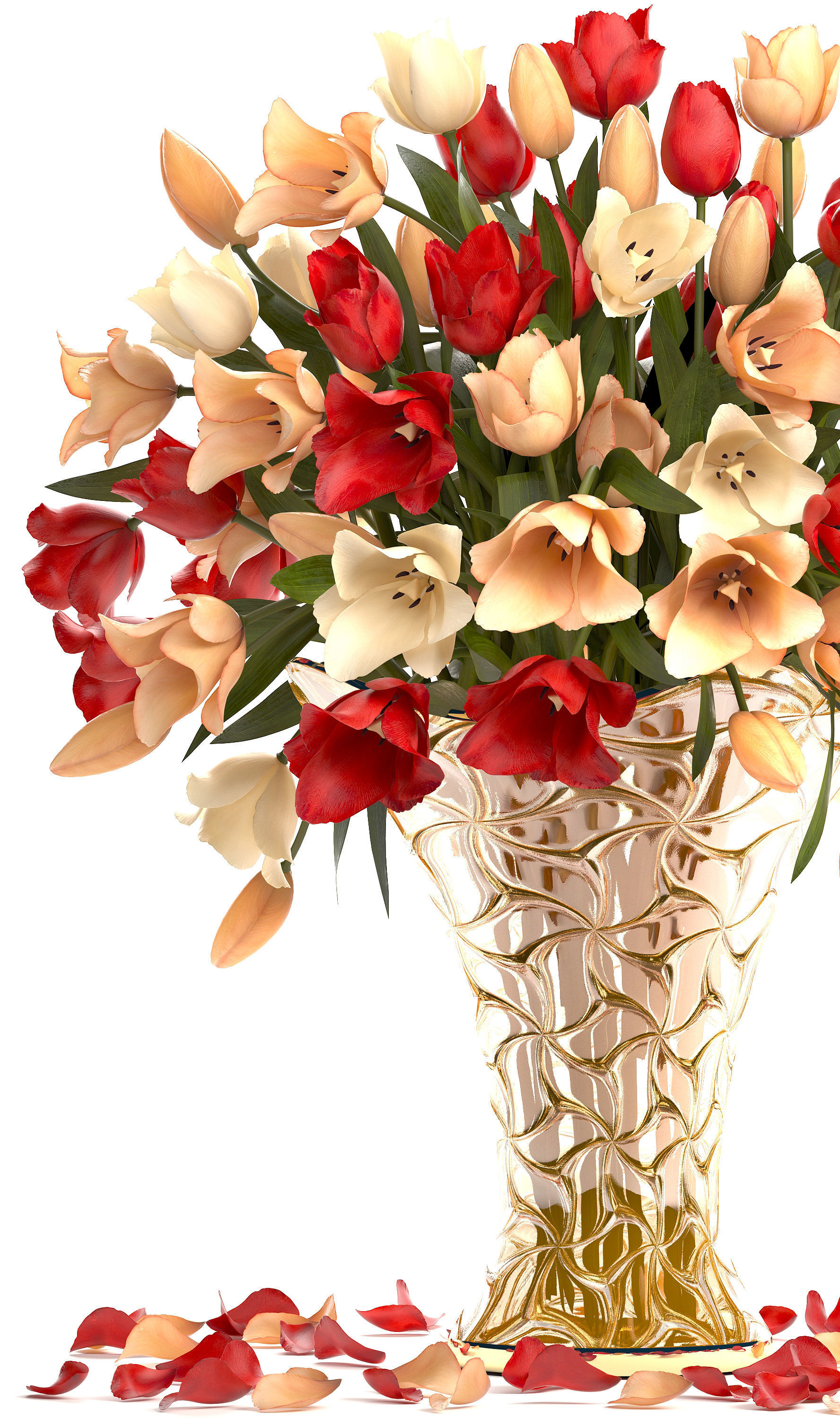 Collection of bouquets of tulips 3D model_14