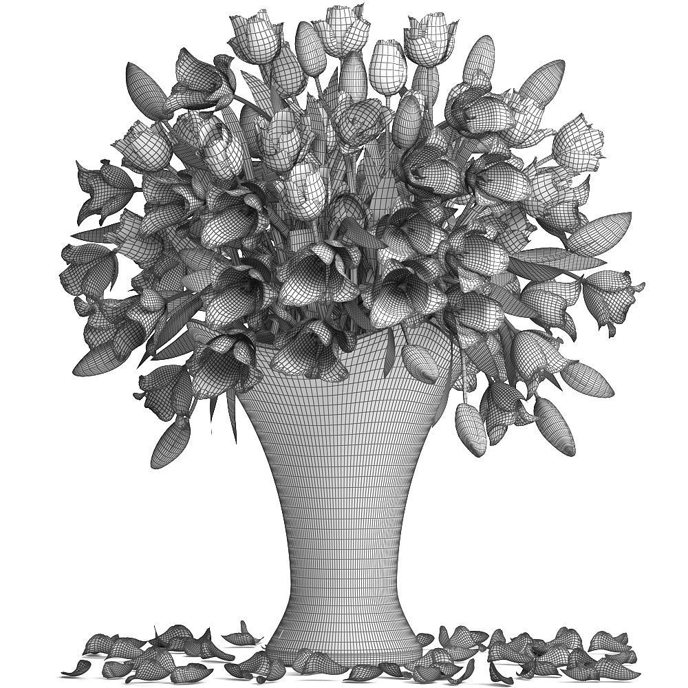 Collection of bouquets of tulips 3D model_20