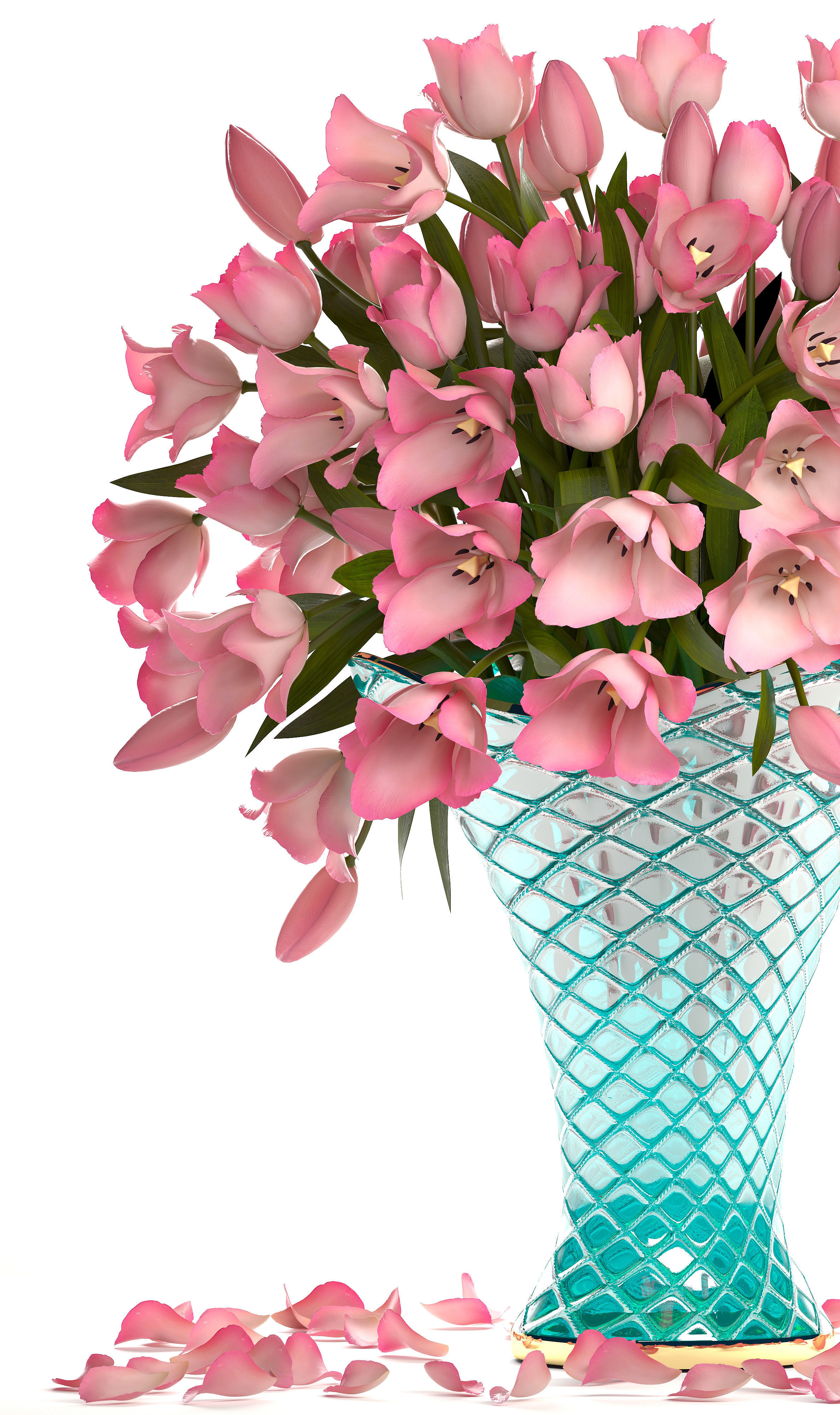 Collection of bouquets of tulips 3D model_6