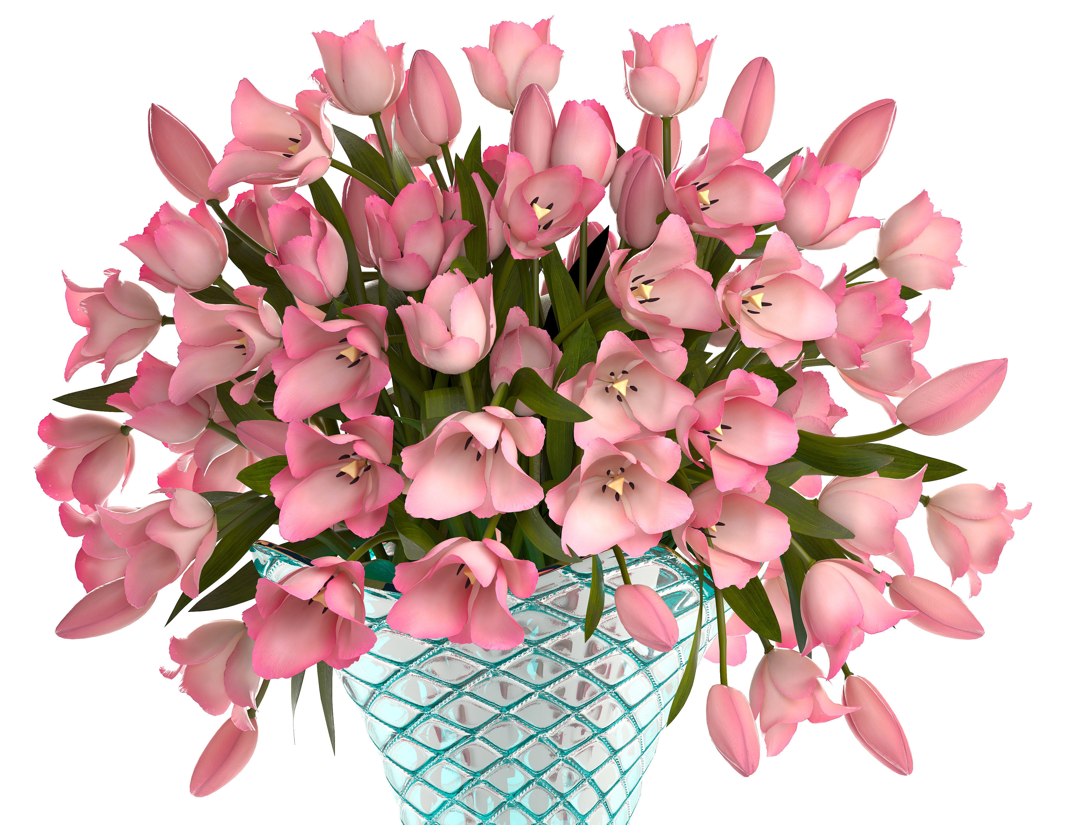 Collection of bouquets of tulips 3D model_5