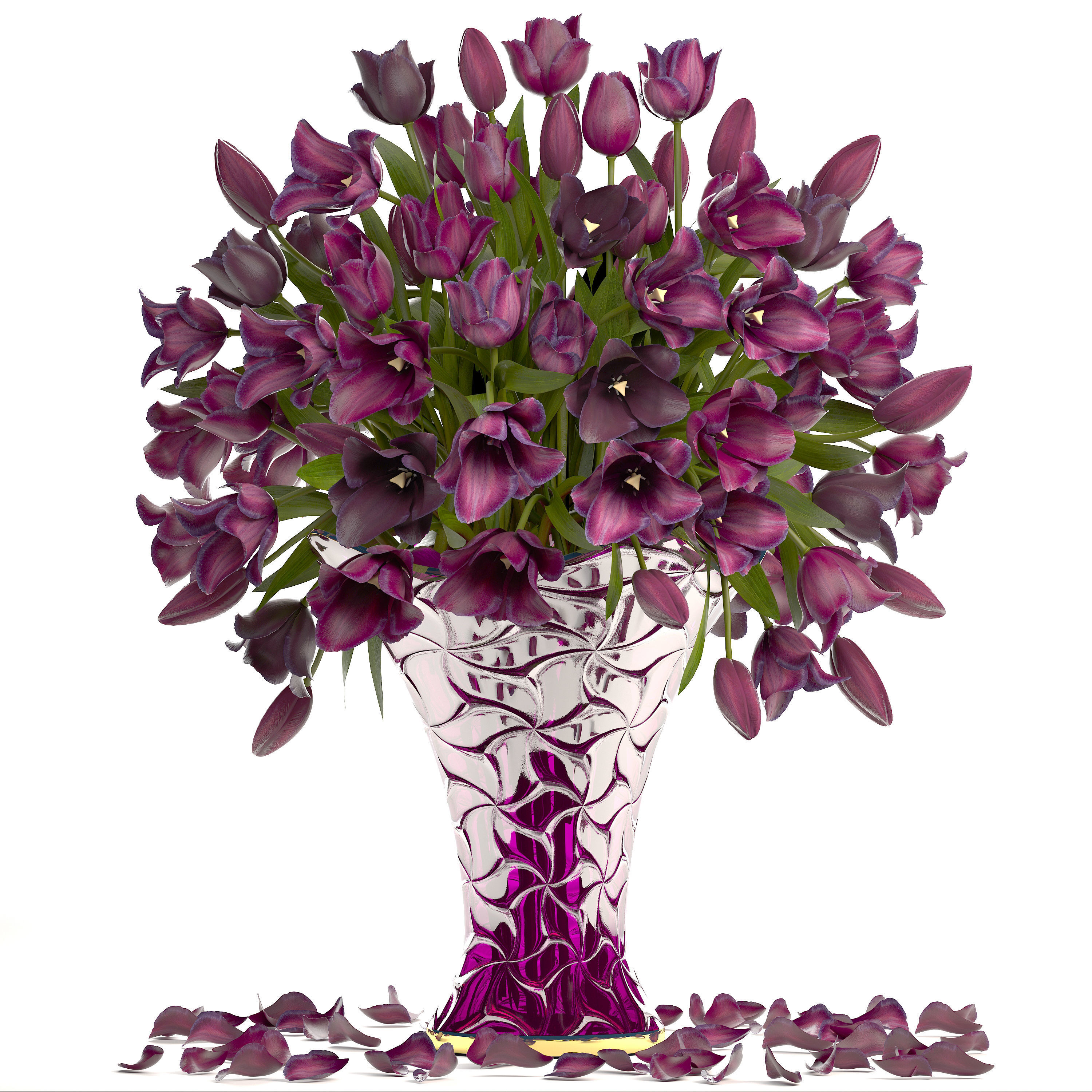 Collection of bouquets of tulips 3D model_2