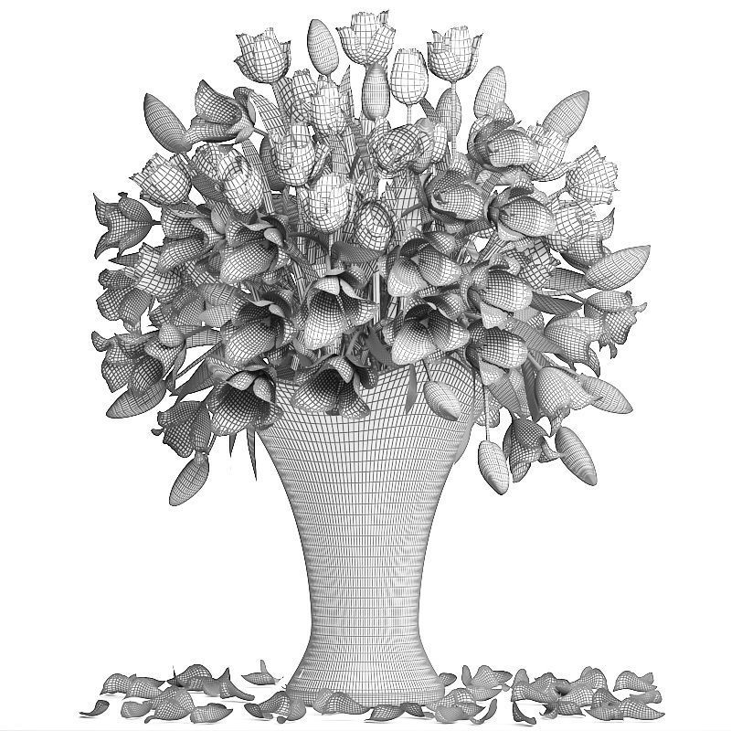 Collection of bouquets of tulips 3D model_27
