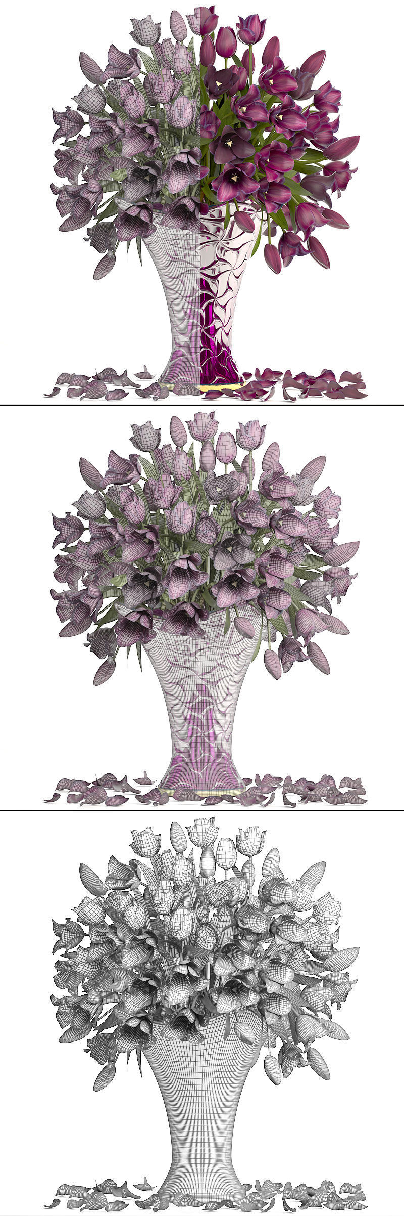 Collection of bouquets of tulips 3D model_29