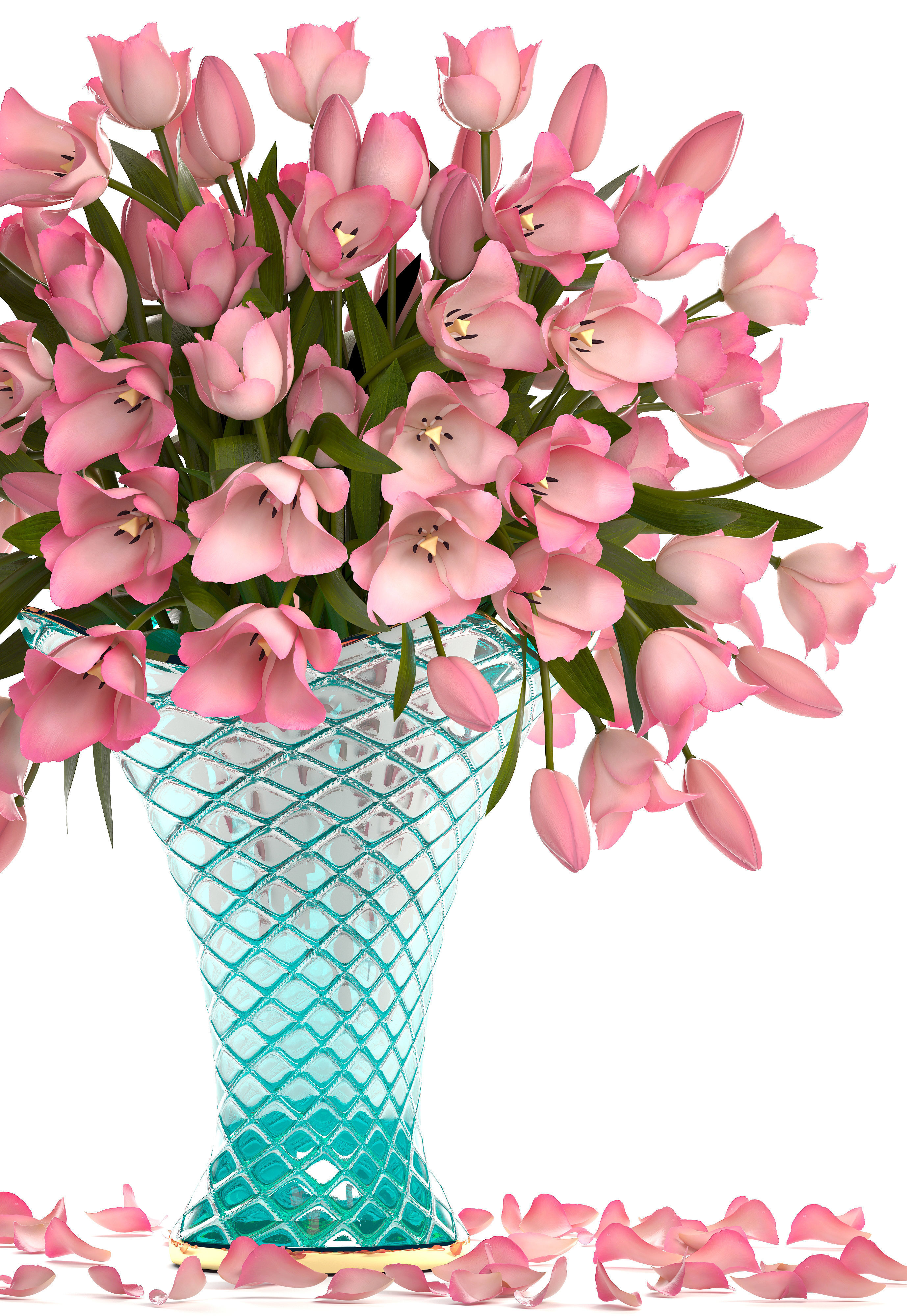 Collection of bouquets of tulips 3D model_12