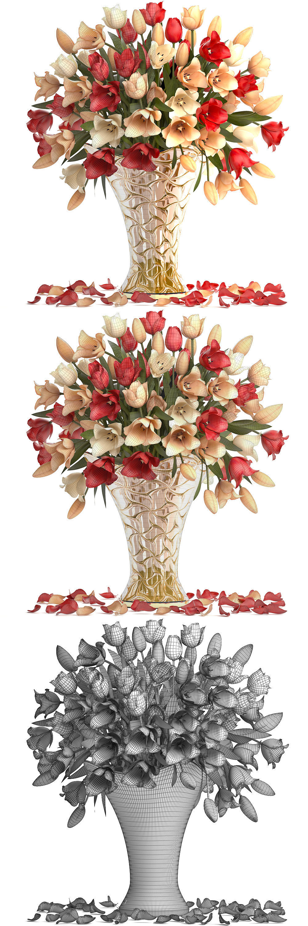 Collection of bouquets of tulips 3D model_16
