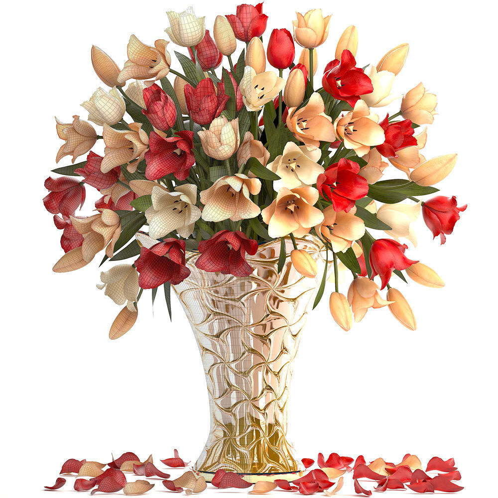 Collection of bouquets of tulips 3D model_15