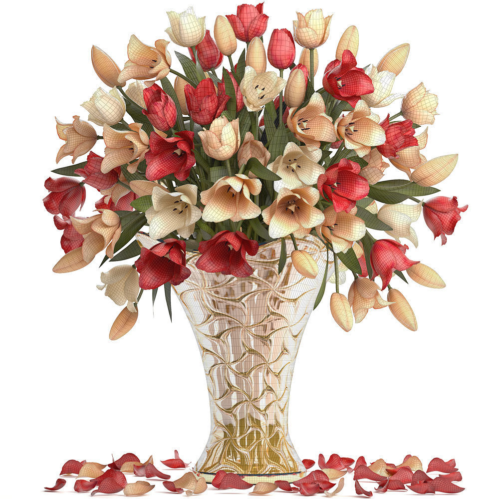 Collection of bouquets of tulips 3D model_18