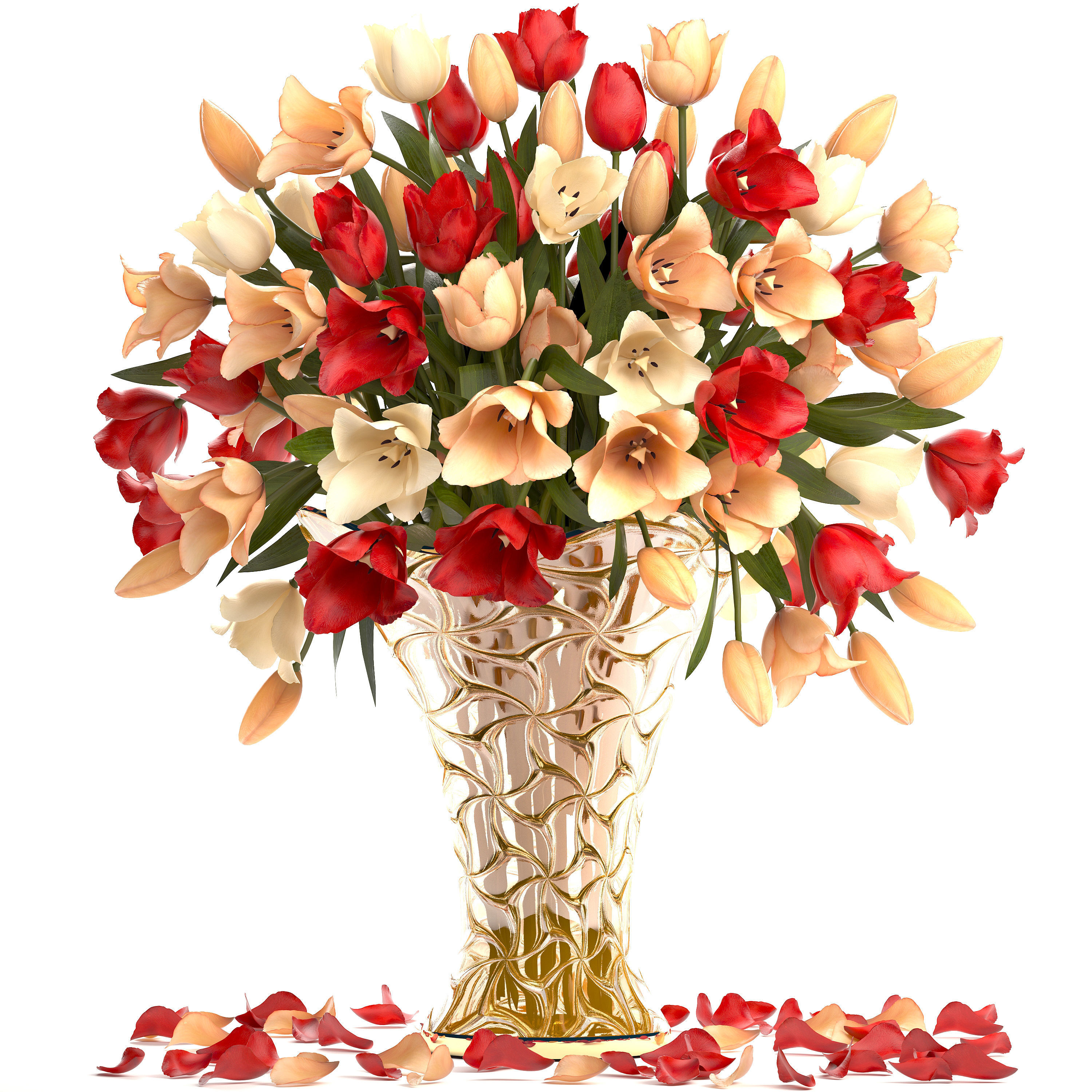 Collection of bouquets of tulips 3D model_4