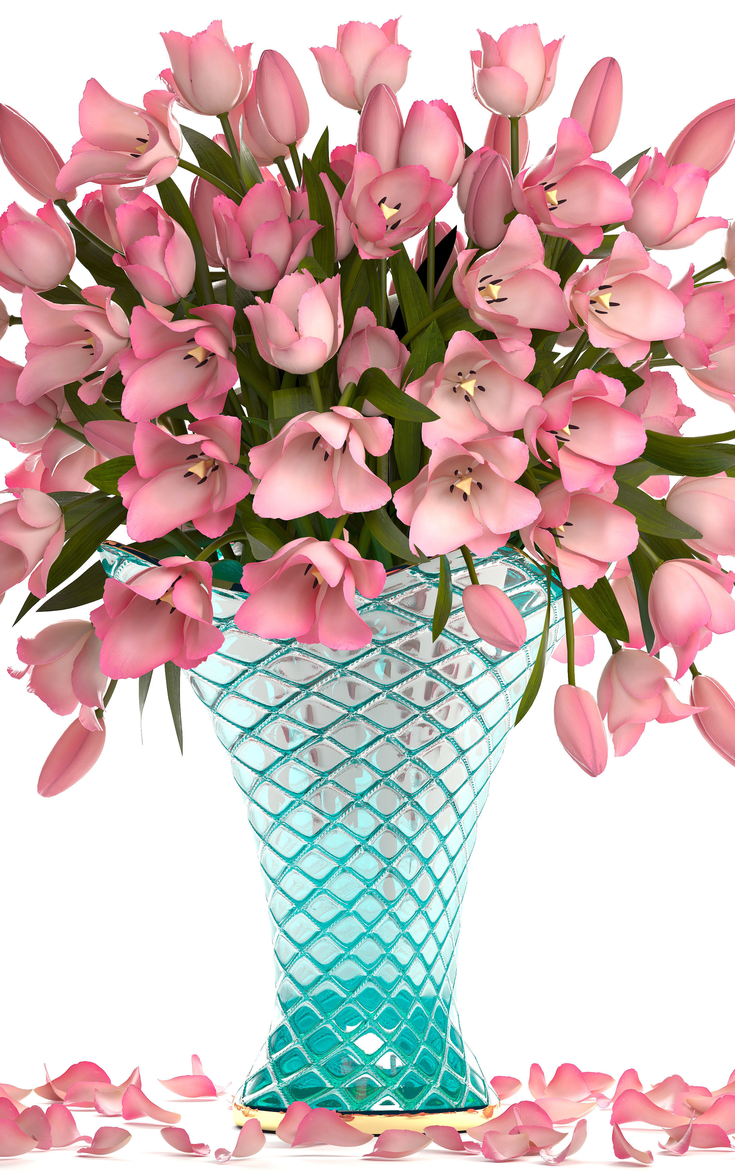 Collection of bouquets of tulips 3D model_10