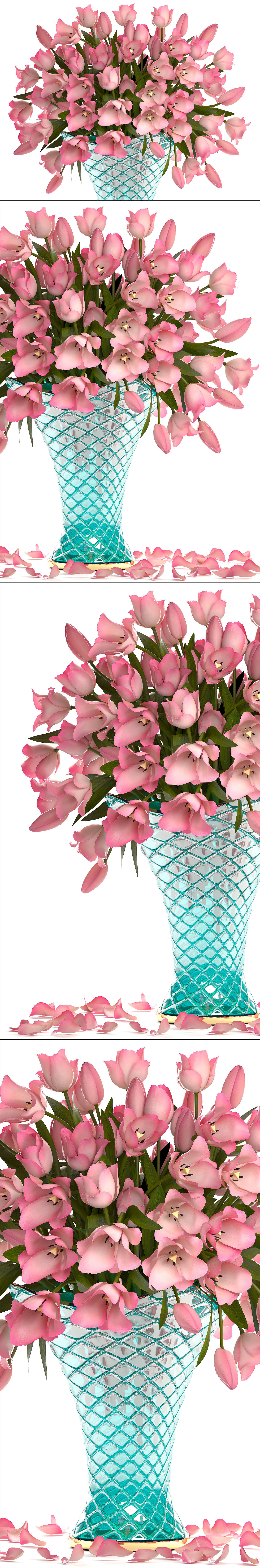 Collection of bouquets of tulips 3D model_23