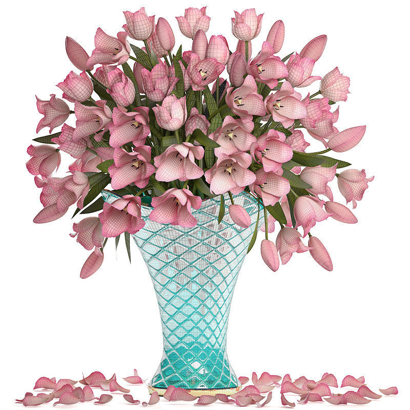 Collection of bouquets of tulips 3D model_8