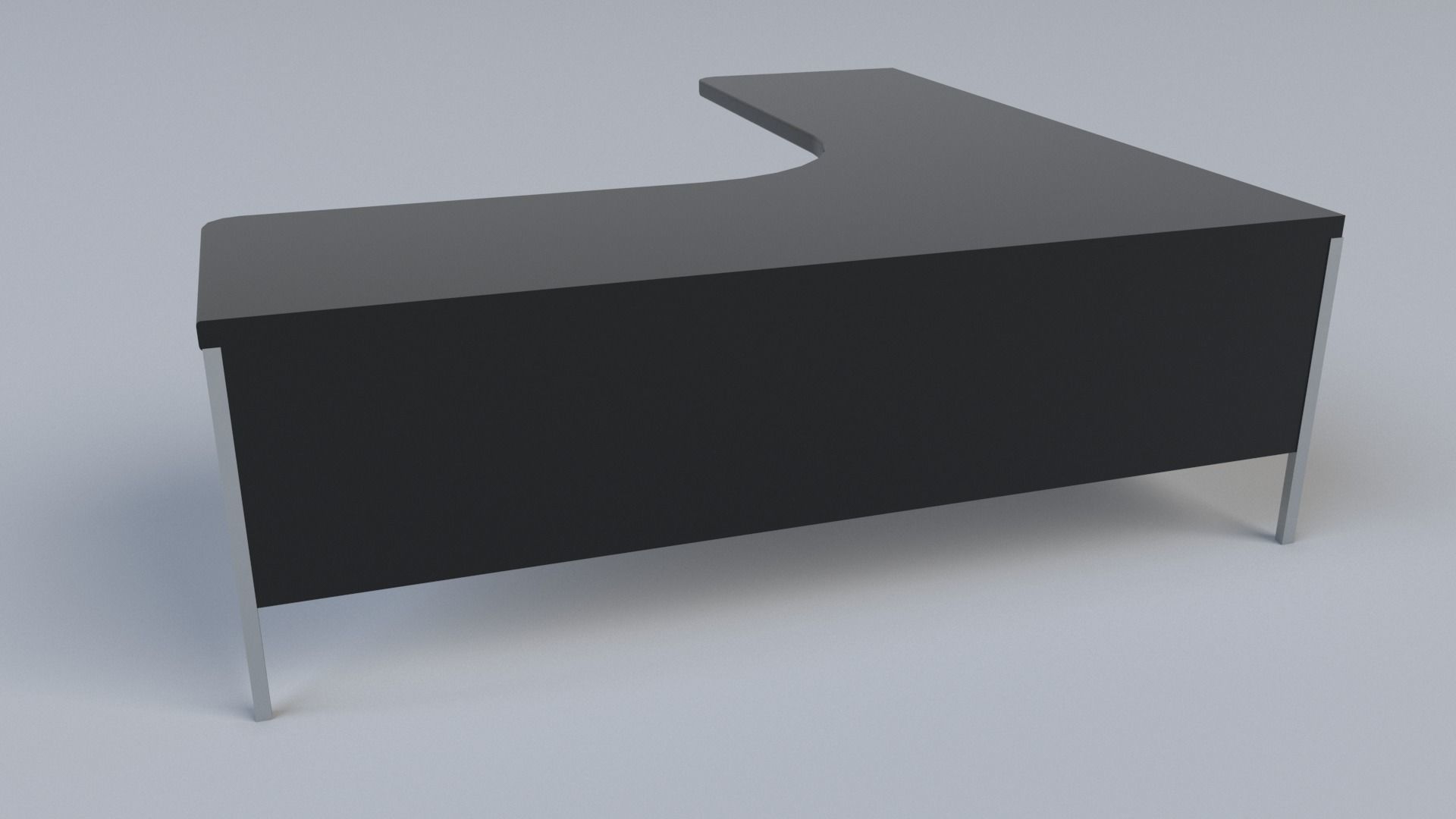 Modern sleek corner desk Low-poly 3D model_4