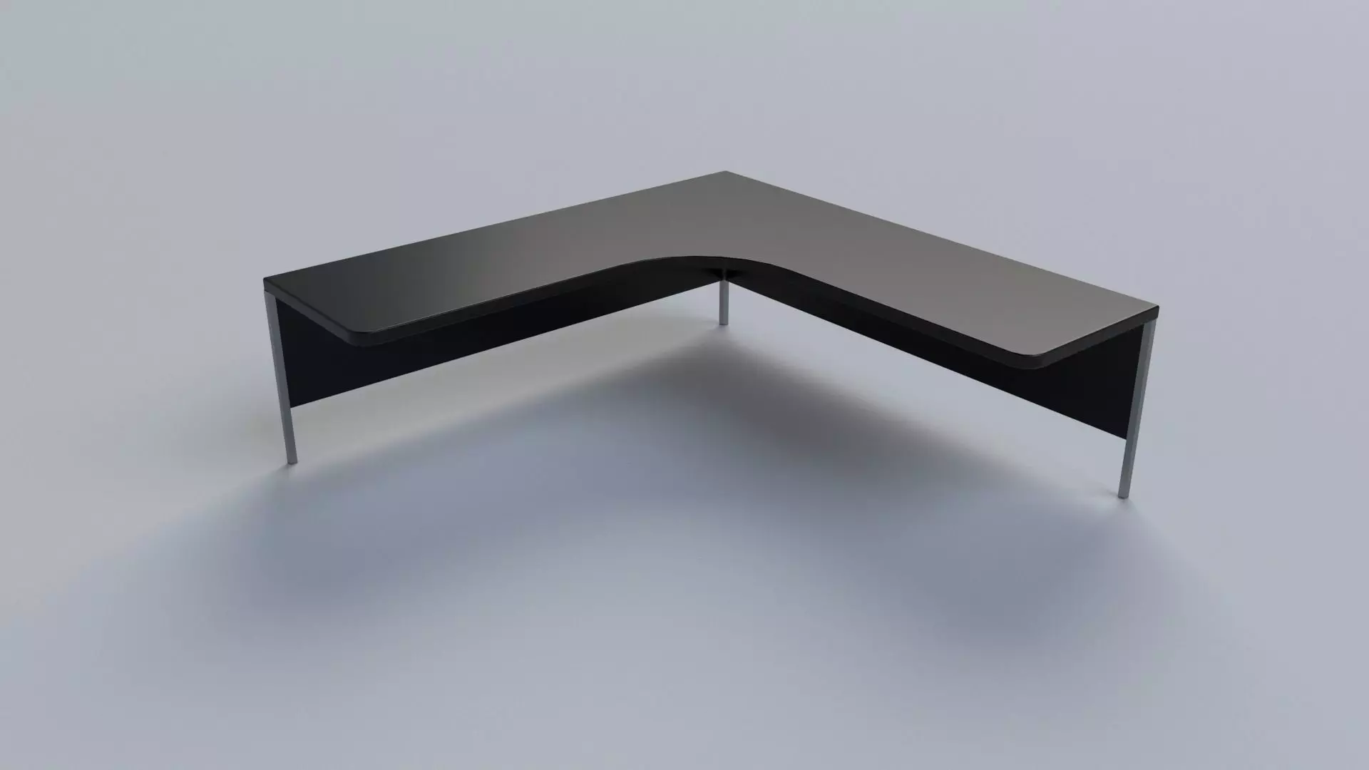 Modern sleek corner desk Low-poly 3D model_0