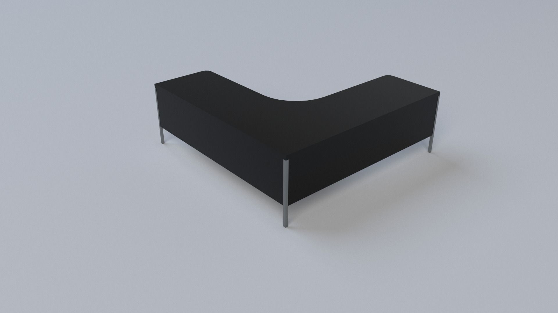 Modern sleek corner desk Low-poly 3D model_5
