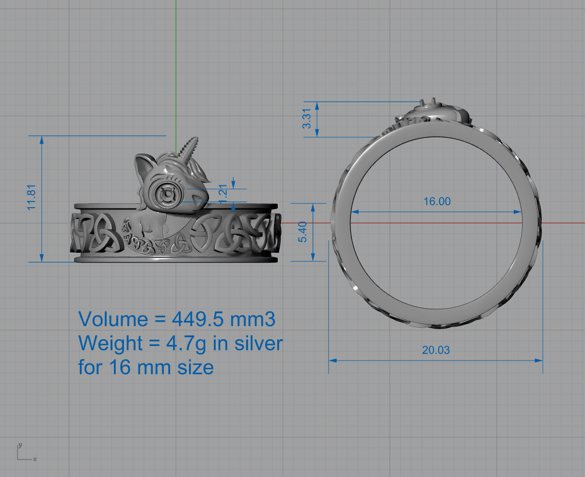 Unicorn Ring - replica 3D print model_5