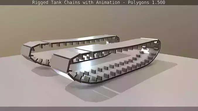 Rigged Tank Chains with Animation - 1 Low-poly 3D model