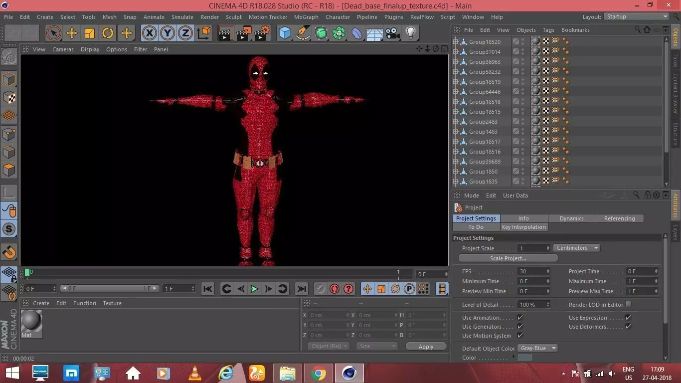 Deadpool Model Rigged Low-poly 3D model