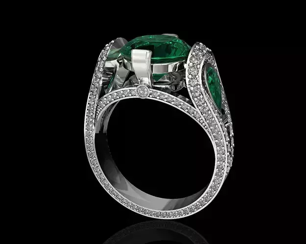 sides of pear gems ring