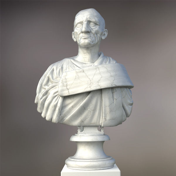 Marcus Porcius Cato the Censor bust 3D model_1