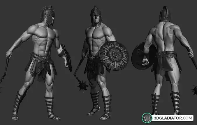 FREE 3D Gladiator Model - Part 1 Helmet Free 3D model