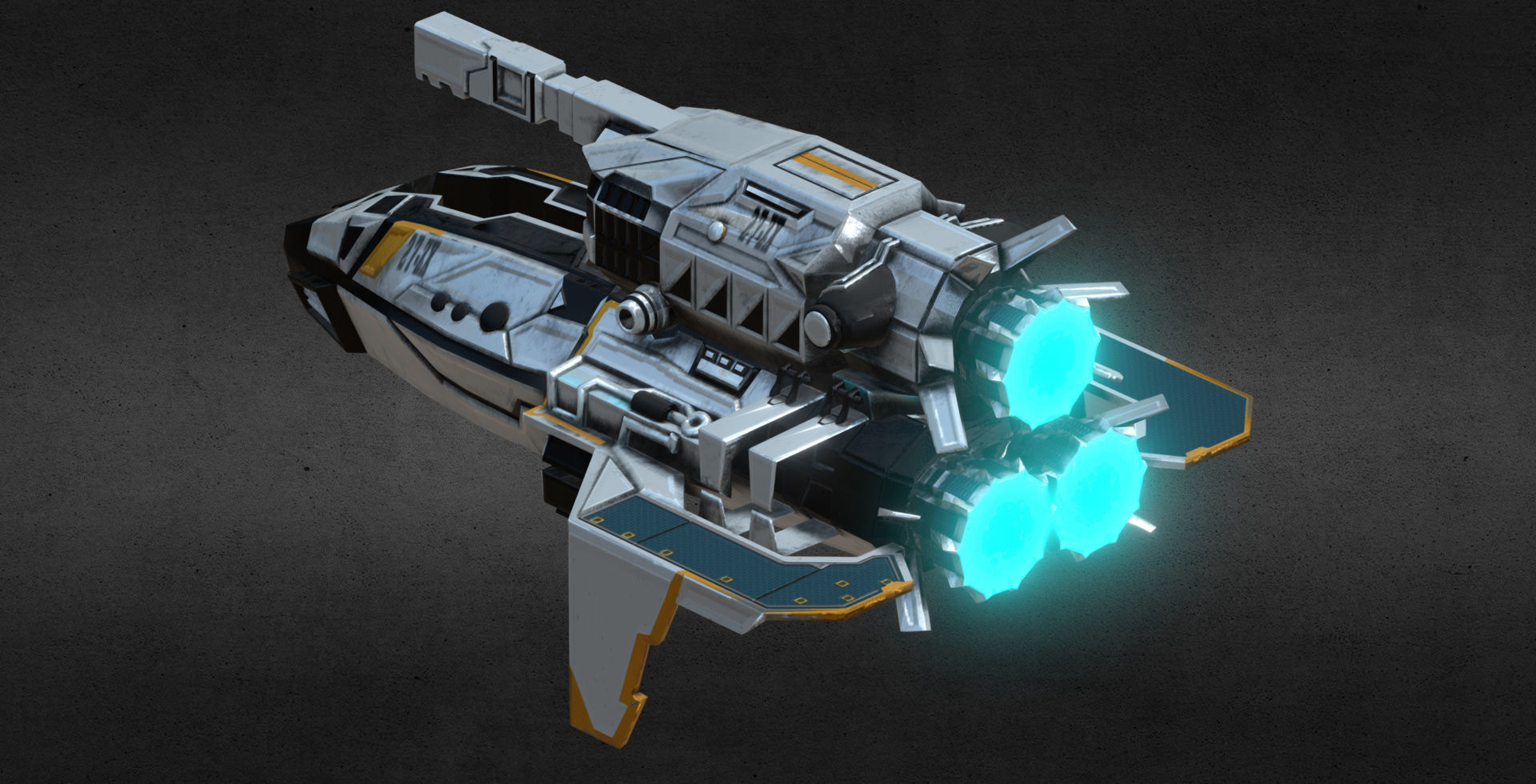 Spaceship 27zx VR PBR Low-poly 3D model_2