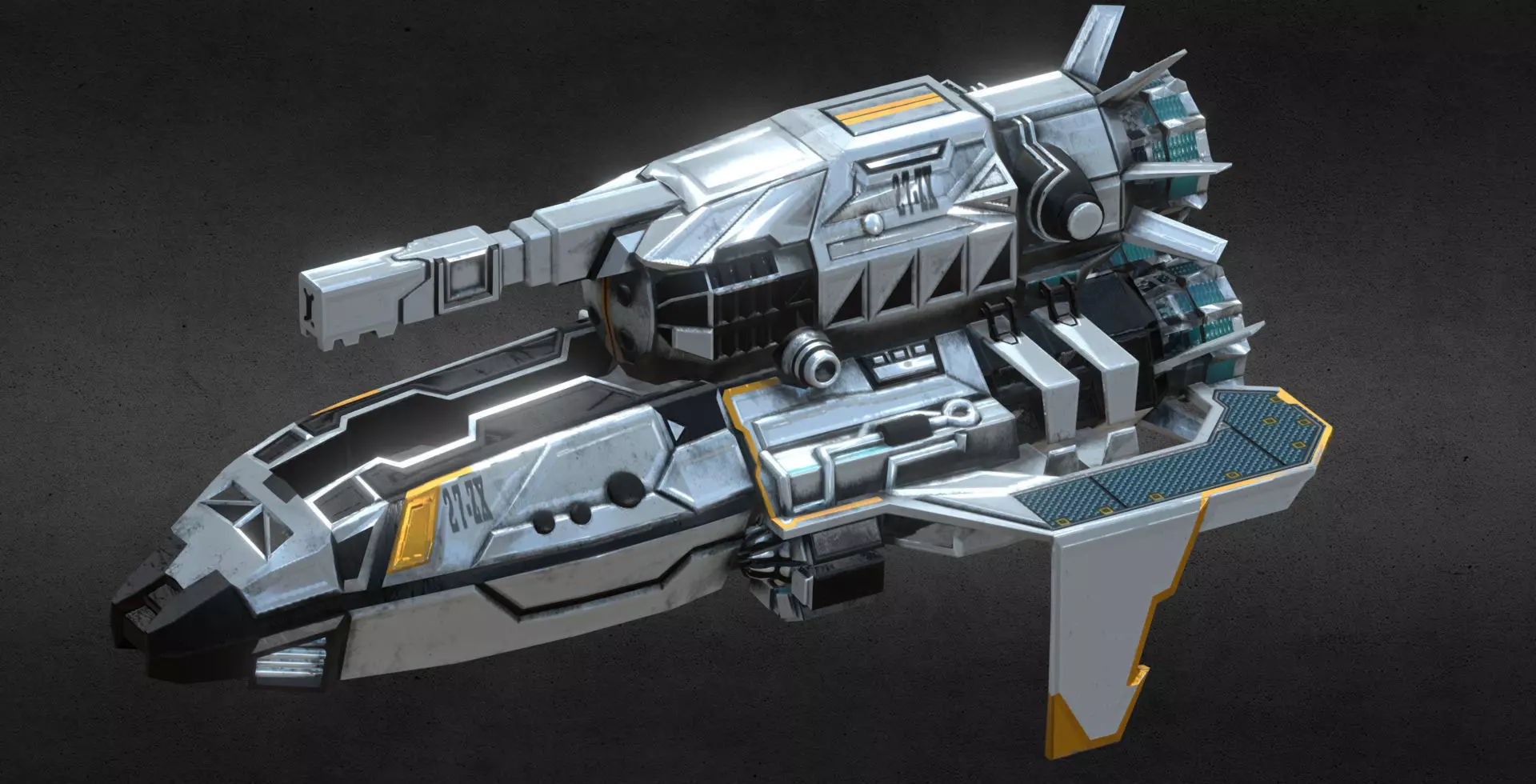 Spaceship 27zx VR PBR Low-poly 3D model_0